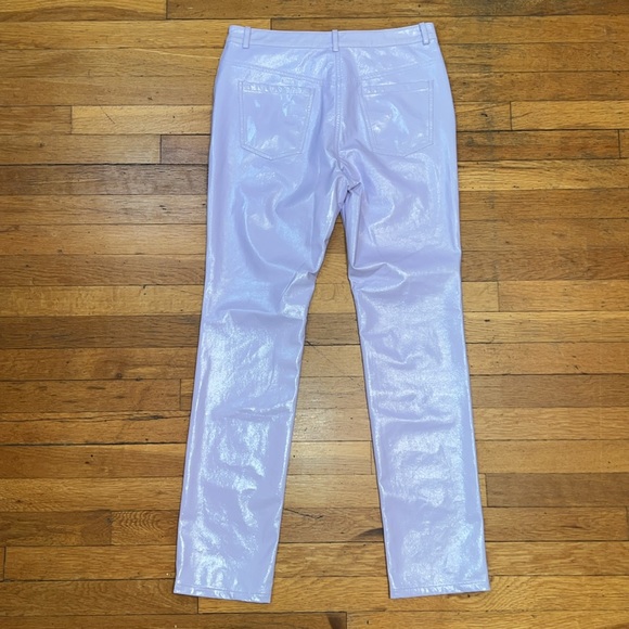 PushButton Faux Leather Casual Straight Pants in Lilac, size Large - Picture 11 of 12